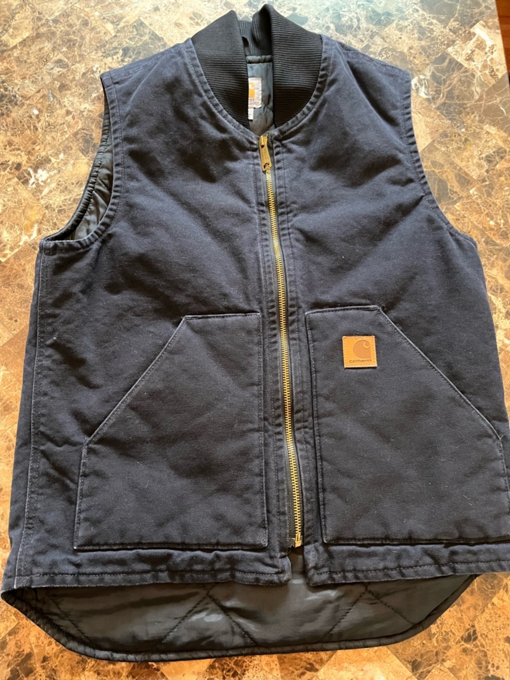 Carhartt Navy Insulated Work Vest Size Small